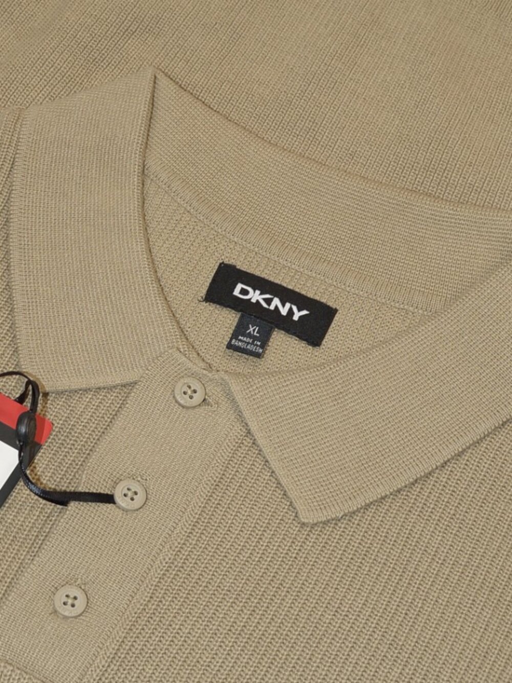 DKNY Men's Creme Knit Polo -- 100% Cotton -- Mainline XL NWT